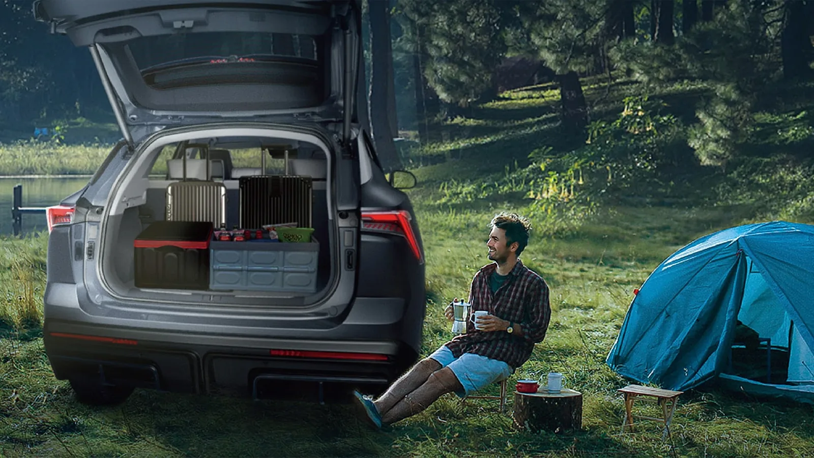 Jetour Dashing open cargo area with camping gear